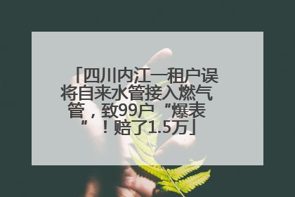 四川内江一租户误将自来水管接入燃气管，致99户“爆表”！赔了1.5万