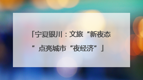 宁夏银川：文旅“新夜态”点亮城市“夜经济”