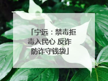 宁远：禁毒拒毒入民心 反诈防诈守钱袋