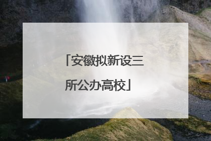 安徽拟新设三所公办高校