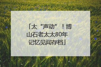 太“声动”！博山石老太太80年记忆见闻存档