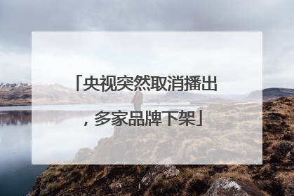 央视突然取消播出，多家品牌下架