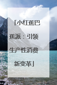 小红蕉巴蕉派：引领生产性消费新变革