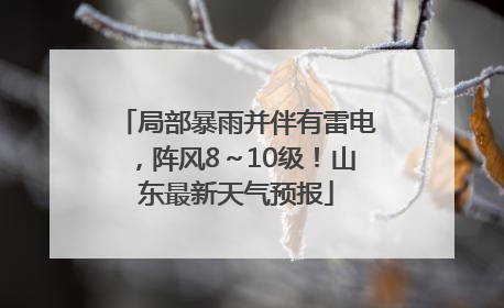 局部暴雨并伴有雷电，阵风8～10级！山东最新天气预报