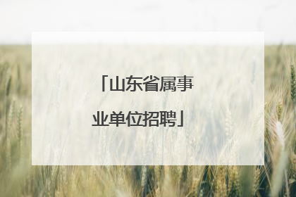山东省属事业单位招聘