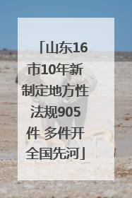 山东16市10年新制定地方性法规905件 多件开全国先河
