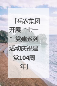 岳农集团开展“七一”党建系列活动庆祝建党104周年