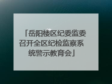 岳阳楼区纪委监委召开全区纪检监察系统警示教育会
