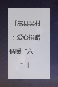 嵩县吴村：爱心捐赠情暖“六一”