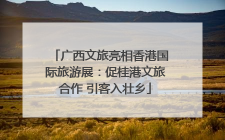 广西文旅亮相香港国际旅游展：促桂港文旅合作 引客入壮乡
