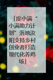 度小满“小满助力计划”落地汝阳支持乡村创业者打造现代化养鸡场