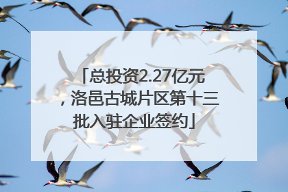总投资2.27亿元，洛邑古城片区第十三批入驻企业签约