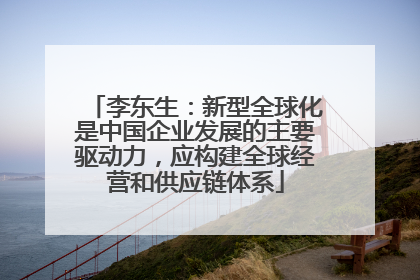李东生：新型全球化是中国企业发展的主要驱动力，应构建全球经营和供应链体系