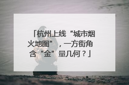杭州上线“城市烟火地图”，一方街角含“金”量几何？