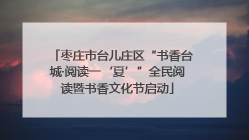 枣庄市台儿庄区“书香台城·阅读一‘夏’”全民阅读暨书香文化节启动