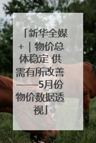 新华全媒+｜物价总体稳定 供需有所改善——5月份物价数据透视