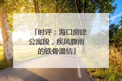 时评：海口房建公寓段，疾风骤雨的铁骨温情