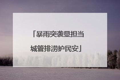 暴雨突袭显担当 城管排涝护民安
