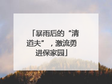 暴雨后的“清道夫”，激流勇进保家园