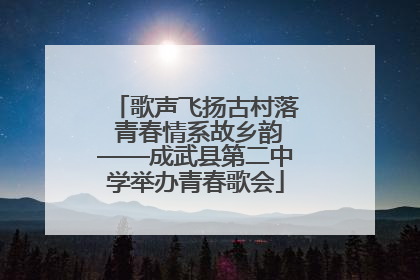 歌声飞扬古村落 青春情系故乡韵——成武县第二中学举办青春歌会