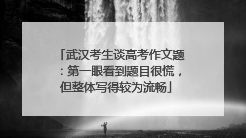 武汉考生谈高考作文题：第一眼看到题目很慌，但整体写得较为流畅