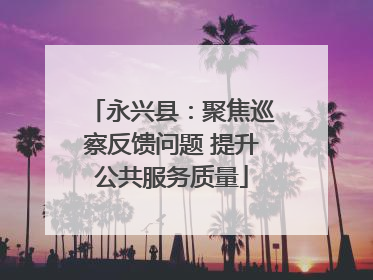 永兴县：聚焦巡察反馈问题 提升公共服务质量