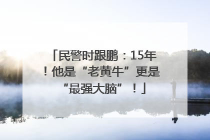 民警时跟鹏：15年！他是“老黄牛”更是“最强大脑”！