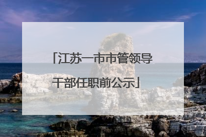 江苏一市市管领导干部任职前公示