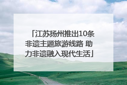 江苏扬州推出10条非遗主题旅游线路 助力非遗融入现代生活