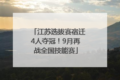 江苏选拔赛宿迁4人夺冠！9月再战全国技能赛