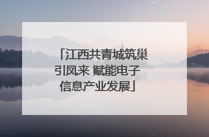 江西共青城筑巢引凤来 赋能电子信息产业发展