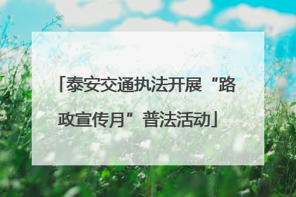 泰安交通执法开展“路政宣传月”普法活动