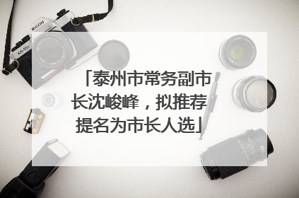 泰州市常务副市长沈峻峰，拟推荐提名为市长人选
