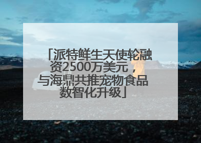 派特鲜生天使轮融资2500万美元，与海鼎共推宠物食品数智化升级