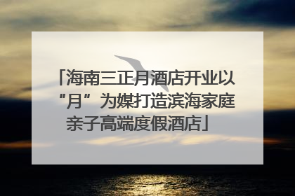 海南三正月酒店开业以“月”为媒打造滨海家庭亲子高端度假酒店