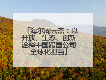 海尔周云杰：以开放、生态、创新诠释中国跨国公司全球化担当
