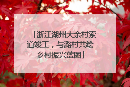 浙江湖州大余村索道竣工，与潞村共绘乡村振兴蓝图