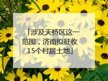涉及天桥区这一范围，济南拟征收15个村居土地