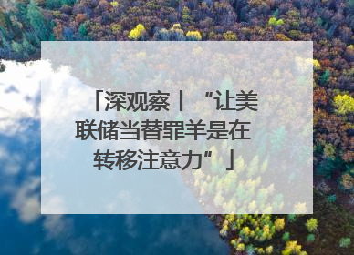 深观察丨“让美联储当替罪羊是在转移注意力”