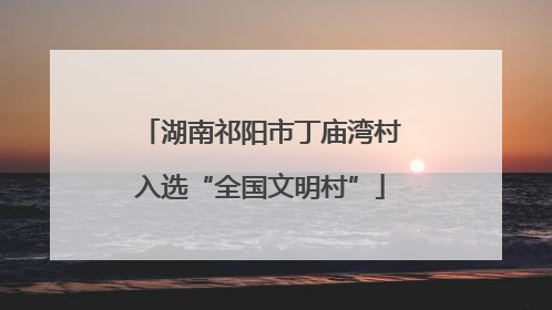 湖南祁阳市丁庙湾村入选“全国文明村”