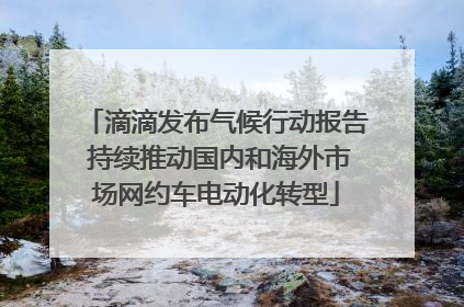 滴滴发布气候行动报告 持续推动国内和海外市场网约车电动化转型