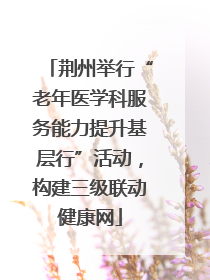 荆州举行“老年医学科服务能力提升基层行”活动，构建三级联动健康网
