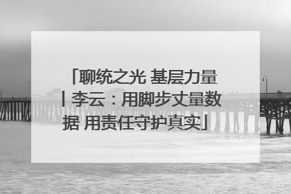 聊统之光 基层力量丨李云：用脚步丈量数据 用责任守护真实