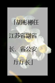 胡彬郴任江苏省副省长、省公安厅厅长