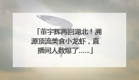 董宇辉再回湖北！溯源顶流美食小龙虾，直播间人数爆了……
