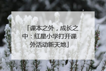 课本之外，成长之中：红星小学打开课外活动新天地