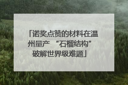 诺奖点赞的材料在温州量产 “石榴结构”破解世界级难题
