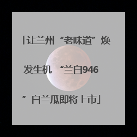让兰州“老味道”焕发生机 “兰白946”白兰瓜即将上市