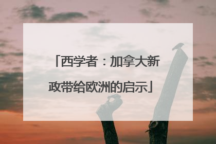 西学者：加拿大新政带给欧洲的启示
