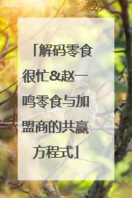 解码零食很忙&赵一鸣零食与加盟商的共赢方程式